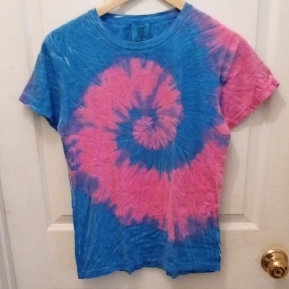 Comfort Colors Blue and Pink Short Sleeve Tie-Dye Tee